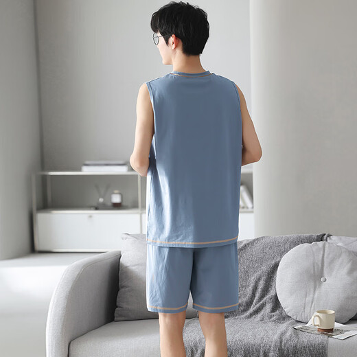 7 SEVFUN 七色纺睡衣男冰丝夏季短袖新款凉爽透气莫代尔薄款学生青少年家居服套装 12023 【凉爽透气  亲肤莫代尔】 L （建议120-140斤）