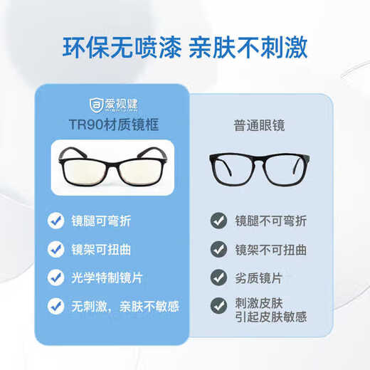 
Aishijian reading glasses HD anti-blue light anti-fatigue eye protection glasses Zunya black 100 degrees (recommended under 50 years old)