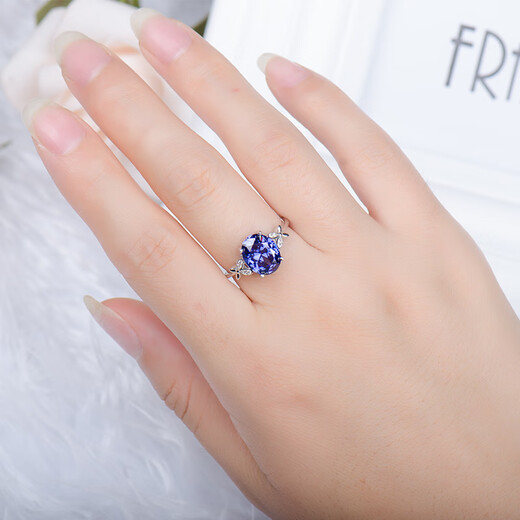 DRJEFUNS925 sterling silver sapphire ring female tanzanite sapphire ring live female ring gemstone jewelry jewelry ring gold live finger ring