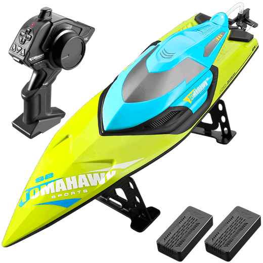 4DRC proportional high-speed remote control boat on the water large speedboat yacht launch steamer toy birthday gift for boys and girls green 50cm high-speed speedboat (capsize reset) 2 sets of batteries + remote control battery