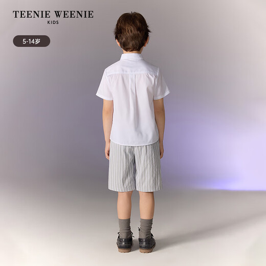 Teenie Weenie Kids 25-year-old boys' classic simple style basic short-sleeved shirt off-white 110 cm