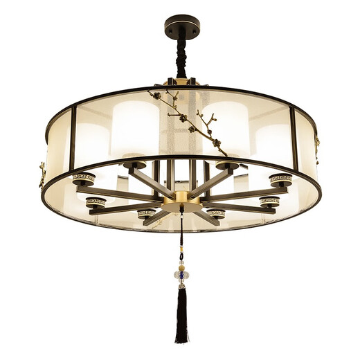 
OPPLE new Chinese chandelier living room lamp Chinese style simple and atmospheric home bedroom dining room tea room model room copper flower lamp chandelier 6636-8H round