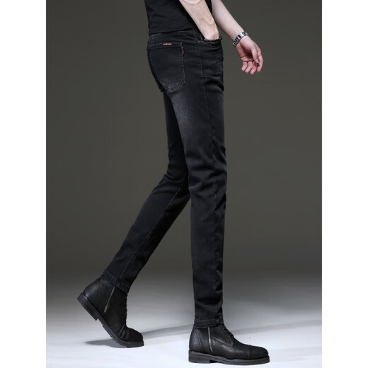 
AEMAPE high-end brand black jeans men's 2025 summer new Korean style trend retro small foot stretch pants men 1048 black 28 [two feet one]