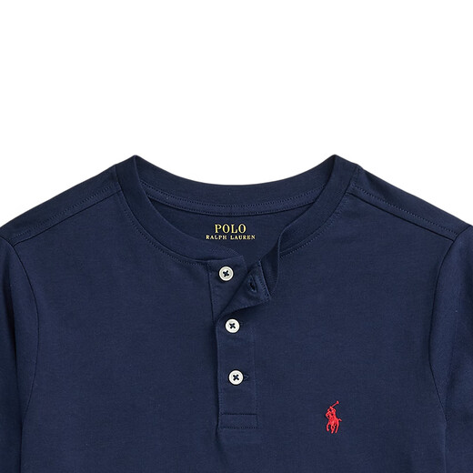 Polo Ralph Lauren Boys' Classic Cotton Jersey Henley RL43151 410-Dark Blue M