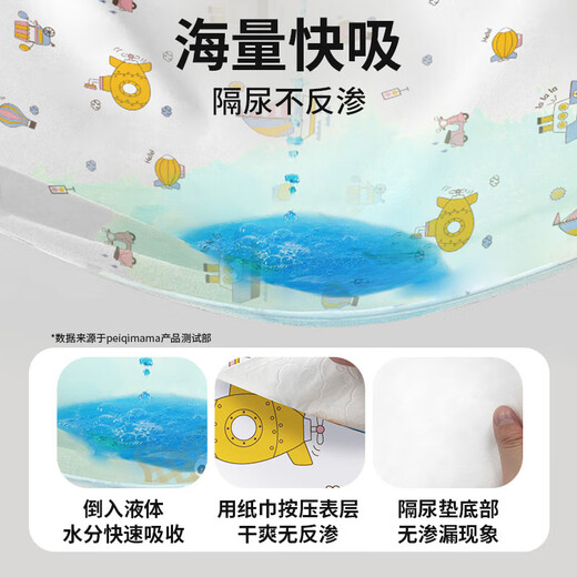 煦凛德国品质隔尿垫婴儿可水洗防滑防水透气大尺寸宝宝床单隔夜尿布姨 2条装萌趣恐龙海洋世界7A抗菌升级款 50x70cm