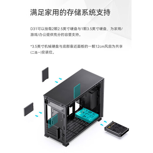 JONSBO D31 computer case Pinecone D41 main case MATX glass side transparent desktop 360 water-cooled secondary screen small case MESH compact ATX with screen type-c D31 MESH version mesh black MATX motherboard