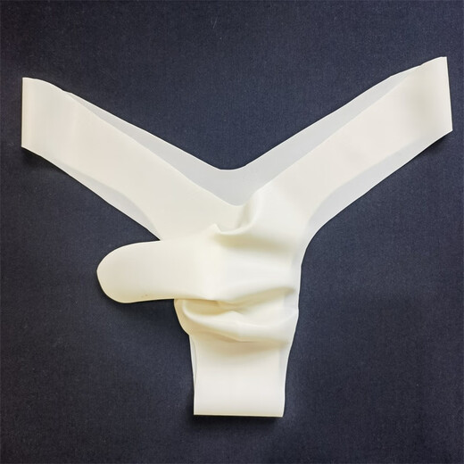 Ling Rui Herren Latex Unterwäsche Sexy Gummi-Tanga Transparent Elefanten Nasenkugel Trennung JJ Set Flugzeug Unterwäsche Transparent Pulver 70-90 cm Taillenumfang 2 Fuß 1 bis 2 Fuß 7 7