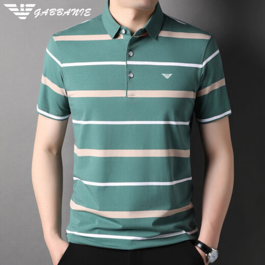 Chiarmania Armani Mascero de algodón de algodón de manga corta Mulberry Silk Summer Fin Fin Polo Camiseta 826 Azul S 165/80a recomendado 120Jin [Jin iguala 0.5 kg] o menos