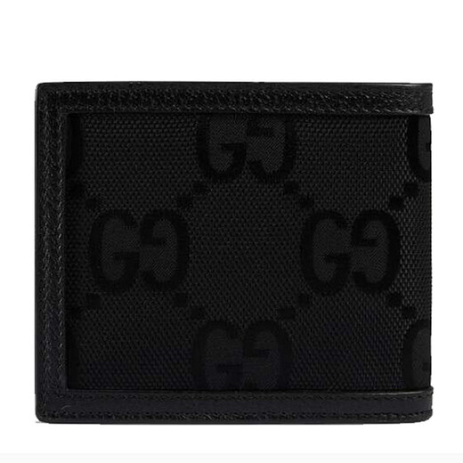 Gucci luxury men's bag OffTheGrid series classic double G black fabric folding wallet black