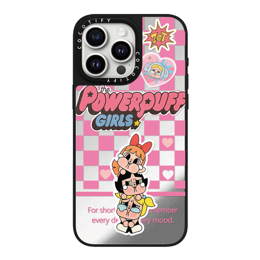 CaSetify Co-Branded Weinen Baby Powerpin Girl Polizistin geeignet für Apple 15pro Mobiltelefon Hülle iPhone14Promax Schutzhülle 13/16 Mirror Magsafe Magnetic 12 Card Tify [CA677 Super Big Love Little Policefrau] Silver Mirror iPhone 16