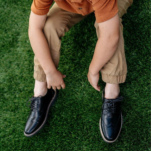 Deer Stags Boys' Formal Oxford Shoes Memory Foam Insoles Comfortable Formal Occasions Mahogany/Dark Brown 6.5 Older Children