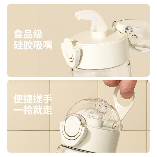 承琉手写文字吸管杯情侣平安喜乐水杯小清新简约卡通透明塑料杯子防摔 塑料吸管杯650ml-SF6169文字