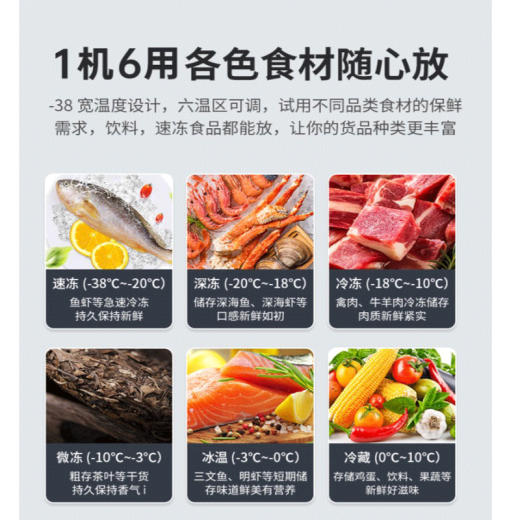 
Haier freezer with a commercial large capacity double door with over 500 liters, ultra-low temperature fully frozen horizontal seafood tea cabinet 719GHEP丨-38 degrees quick freezing丨electronic temperature control 719L