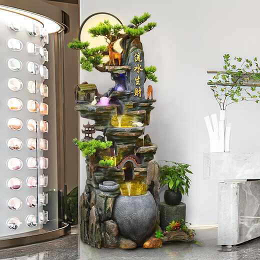 Bodenhörste Stacheltier fließender Wasserbrunnen Zirkulation Wasseransicht Wohnzimmer Büro Windmühle Feng Shui Rad Öffnung Geschenk Mountain Orament 9923 Kleine 108 cm