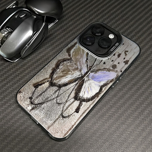 Povorm adapté pour Apple 15Promax Mobile Phone Case Nouveau 14 Retro 13 Dream 12 Niche Cartoon 11 Spring XS Anti-Fall xr couple Internet Celebrity plus femelle iPhone Hard Shell Light Pink - Textured Butterfly Yla723 Flat iPhone 14 Plus