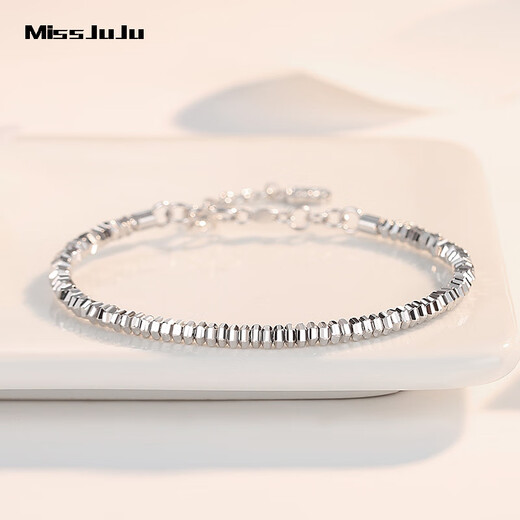 Miss JuJu pt950 platinum abacus bead bracelet for women, fashionable platinum transfer bead bracelet, adjustable, weight 12.1-12.3g