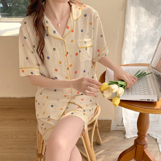 HUALIN FASHION夏季粉花泡泡袖短袖可爱薄款家居服套装 zd-673#库洛米 175 L
