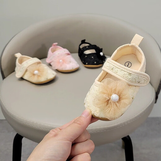 Mengyilan (Mengyilan) [Tienda] Zapatos de bebé de primavera y verano La suela suave de 0-1 años no se cae de tela de tela 6-12 meses zapatos de princesa de niña Protección de tendón de ternera suave de color amarillo claro de resistente de tendón suave 11 de longitud interna 12.0 cm aproximadamente 6-10 meses