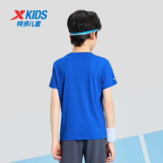
XTEP (XTEP) children's clothing children's summer short-sleeved sweater short T-medium-large children's breathable and comfortable sports and casual T-shirt Royal Blue [9215] 150 cm