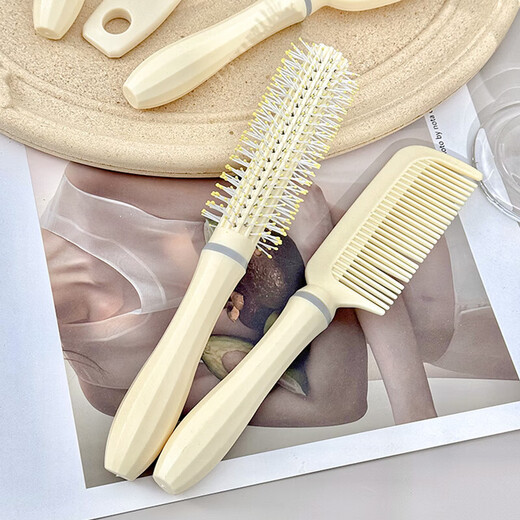 Fluffy air cushion comb long hair comb set combination air bag straight hair comb student dormitory female home curly hair massage comb cream color Dawan comb