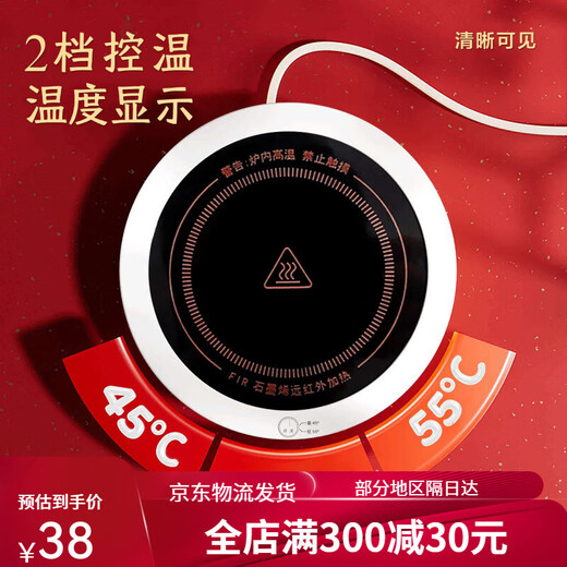 OUOETY恒温猫咪饮水机冬季加热罐头喝水碗酸奶机陶瓷保温喂水饮水器宠物 【24h恒温加热】大口径樱桃红陶