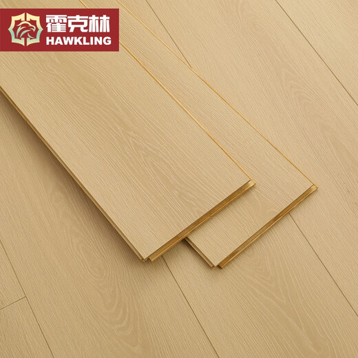 Piso de laminado de madera sólida de Hawklin Enf Grado Ambiental nuevo Paquete de piso de madera multicapa impermeable de tres capas para instalar calefacción de piso opcional K1506 (15 mm)