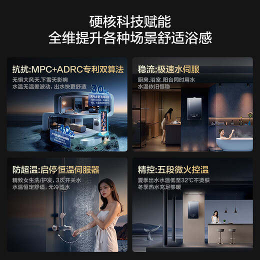 Haier gas water heater Xiaohai Whale K50MAX natural gas without cold feeling 2.0 7A first level constant temperature TSI supercharged large water volume first level silent 20K50/20K50GT 16L Xiaohai Whale 16K50MAX annual blockbuster new product