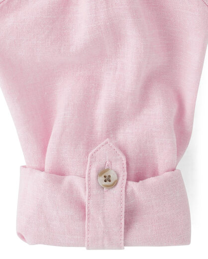 GYMBOReeGymboree Boys and Toddlers Long Sleeve Linen Button-Down Shirt, Simple Pink, 4T Simple Pink 4T