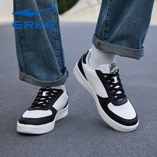 
Hongxing Erke men's shoes flagship store summer air force number one small white shoes men's casual trendy shoes student white breathable sports shoes microcrystal white/black 1477 41