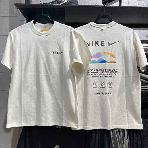 耐克（NIKE）男装上衣T恤 夏季新款跑步健身运动服舒适透气体恤宽松圆领T恤 HF6172-133/全棉 L /建议130-150斤
