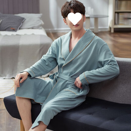 FHHUABD酒店睡袍纯棉男士四季通用家居服春秋款2025年新款浴袍中长款浴衣 RTYU男士16834 4XL 男款