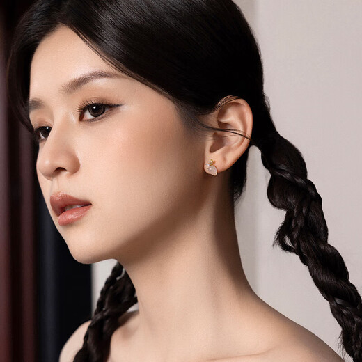 Saturday Fortune (ZLF) S925 silver chalcedony earrings for girls, cute rabbit earrings, a birthday gift for girlfriend, a pair of earrings