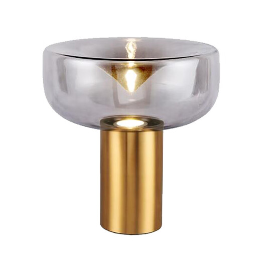 
Modern light luxury desk lamp Nordic simple designer bedroom bedside lamp glass creative living room decoration lamp light gray M1098 light gray style button switch