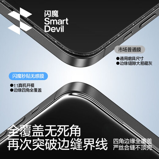 Flash Magic is suitable for iPhone 13 tempered film 14 mobile phone film 16e HD 13Pro explosion-proof, anti-fall, anti-fingerprint, smooth feel, Apple film earpiece, dust-proof 2 pieces