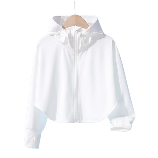 WCZ German Girls Sunscreen Clothen 2025 Summer New Skin Ropa de chaqueta de seda de hielo delgada Ropa de protección solar para niños [Protección UV] DDV12356X UPF50+ 140 [Peso 56-68Jin [Jin equivale a 0.5 kg]]]