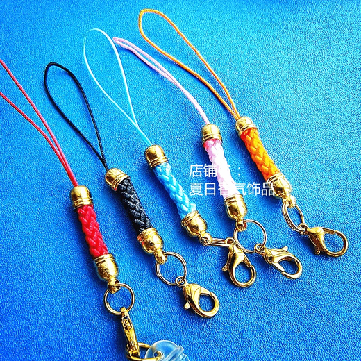 Mobile phone charging port dust-proof plug simple color lanyard hole jewelry pendant rope chain couple male and female student gift golden big red rope Apple 15 interface oval plug single plug