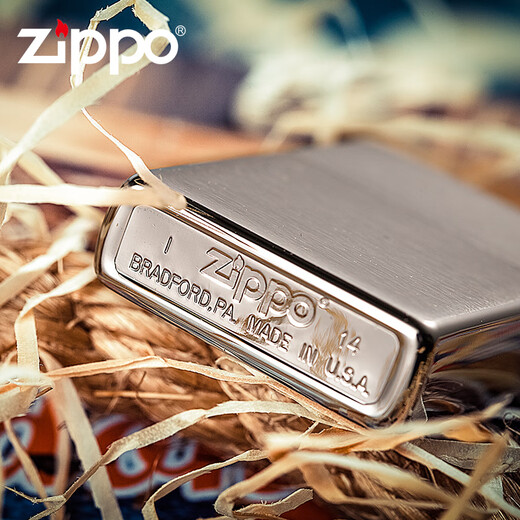 ZIPPO美国原装ZIPPO打火机正版拉丝专柜简约版200标志煤油打火机 200光板【新机无油】TC9901QT