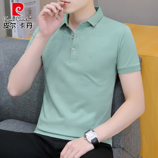 Pierre Cardin Color T-shirt Polo à manches à manches courtes et à manchette moyenne d'âge moyen et jeune été.