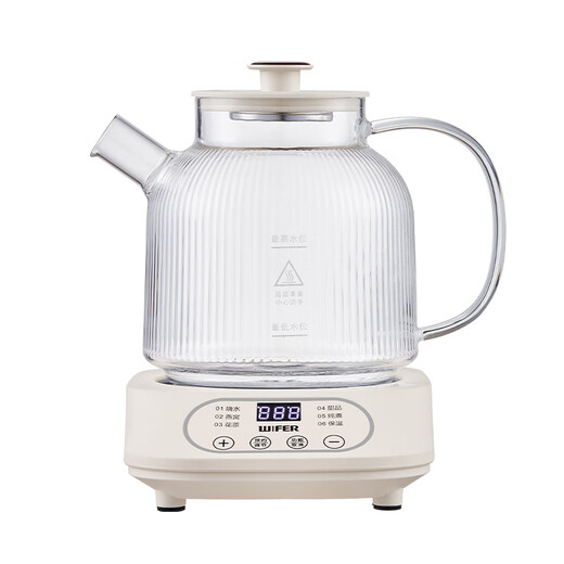 Midea's same style 2025 new health pot, teapot, teapot, office all-glass stewing all-in-one household multifunctional floral teapot, pure kettle, all glass 0 glue 0 metal丨8H constant temperature丨24H appointment 1.2L