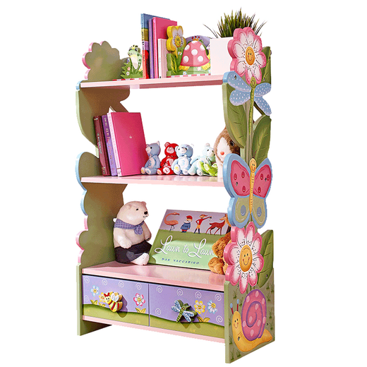 Ouoetyteamson fenduo Qi Baby Bücherregal Bilderbuchhandel Kinderspielzeugspeicher Schrank Möbel Kindergärten Pink Magic Garden Bücherregal W-7500a