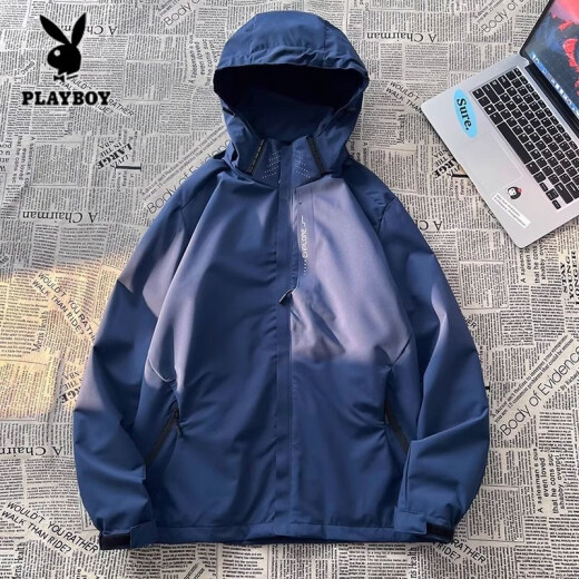 花花公子（PLAYBOY）冲锋衣男款2025新款夏季薄款户外三合一外套软壳爬山服女防风登山 6628深灰色【男款】 M