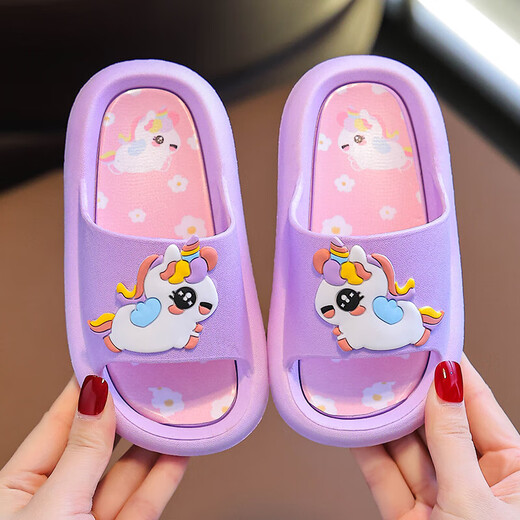 2025 Neue Stil Girls Children's Pantoffeln Sommerprinzessin Indoor Nicht -Schlupf -Mädchen Kinder Kinder Kinder Badeschuhe Pfirsich Rosa 30 -31 Größe [geeignete Fußlänge 17 cm]