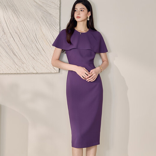 Roeyshouse Royshouse High-Und Crocus Purple Robe 2025 Summer New Chic Cape Sleeve Slimt 11950 Purple 2xl