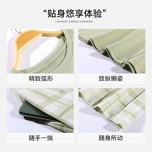 Pyjamas odifen pour les femmes en été 2025 Nouveau pantalon long à manches courtes et lâches à manches courtes et peut être portée à l'extérieur au printemps et à l'automne GH-679_ [丨博运] M xxl Hauteur recommandée 168-172C_WEMPLE 140-