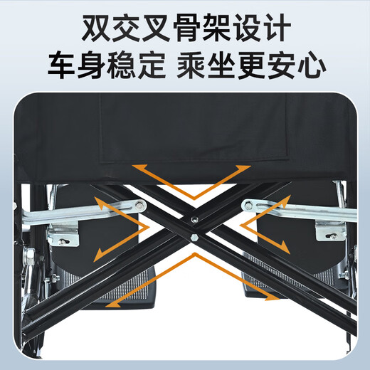 怡辉（YIHUI）轮椅年轻人骨折可抬腿可平放腿老人专用出行小型轻便折叠骨科推荐