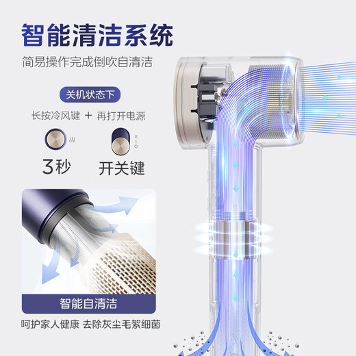 Midea high-speed hair dryer, plasma hair care hair dryer, negative ion hair dryer for children, FG505 smart digital display screen, national subsidy, birthday gift recommendation