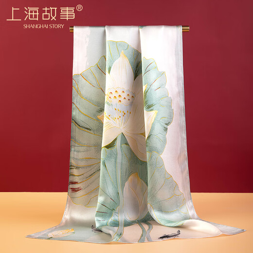 Shanghai story bufanda de seda damas 100% mulberry silt satin bufand caja de regalo para el regalo de cumpleaños de la anciana de la mamá festival