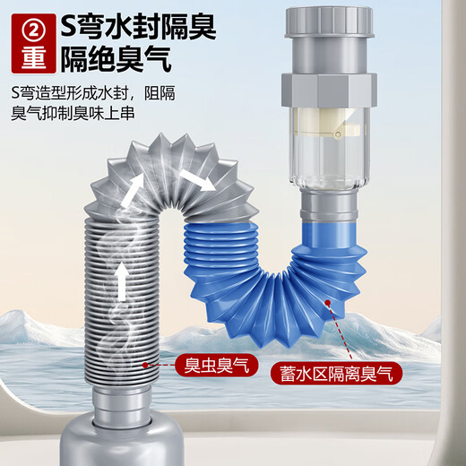 Larsd basin drain pipe, washbasin, washbasin, basin, deodorant drain pipe, bathroom cabinet wall drain pipe LD316