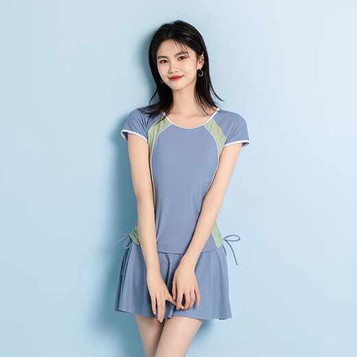 Yalu XL 300Jin Jin is equal to 0.5kg. Women's split swimsuit 2025 new fat mm feeling slimming belly cover conservative swimsuit summer gray pink top + skirt. Comes with waterproof bag. Medium 6XL recommended 200-230Jin Jin is equal to 0.5kg.