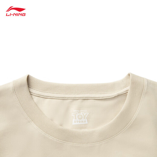 Li Ning Toy Story Joint Series丨T-shirt Men's Ice-sensing Comfortable Moisturizing and Wicking Short-Sleeved Cultural Shirt AHSV687 Coast Gray-3 M (170)